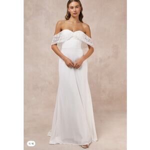 Lulus NWT Beloved Beginning Embroidered Wedding Dress M
